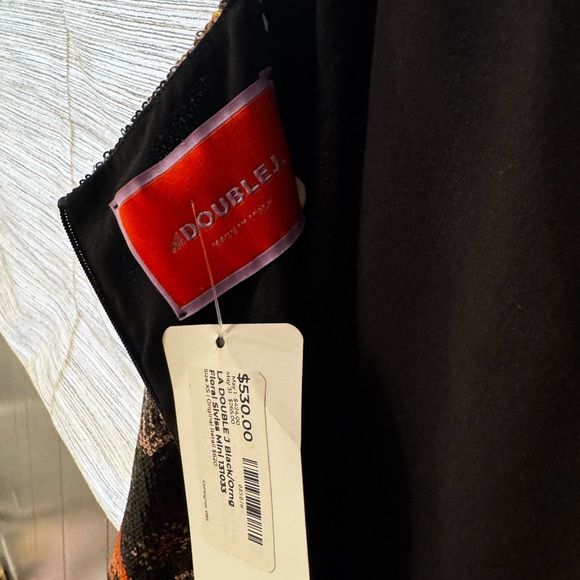 La Double J floral Sequin Dress with Feather Hem - Picture 4 of 8